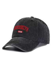 1pc/2pcs "BROOKLYN" Slogan Graphic Print Baseball Cap And Crossbody Bag Set, Streetwear Fashion Outdoor Sports Adjustable Curved Brim Cap And Shoulder Bag, Gift For Yourself Or Friends/Family - Black - View 8
