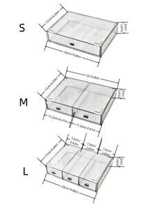 1pc Striped Transparent Stackable Storage Box, Minimalist Desktop Compartment Drawer Organizer - Clear - View 10