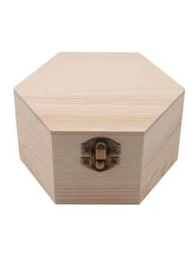 Hexagonal Shaped Wooden Storage Box Jewelry Wedding Gift Box Jewelry Display Wooden Box Flower Packaging Gift - Multicolor - View 10