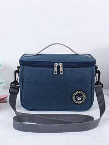 Capacity Hand-Held With Shoulder Strap Insulated Bag, Lunch Box Bag, Student Thickened Waterproof Lunch Bag - Multicolor - View 7