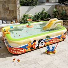 Piscina inflable grande, piscina de juegos de agua para niños y adultos, tina de agua, piscina familiar grande adecuada para niños y adultos, ideal para exteriores, jardín, patio trasero y piscina de fiesta de actividades acuáticas de verano - A - Ver 7