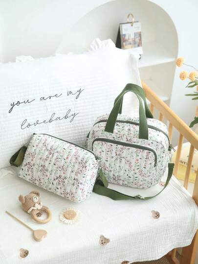 Quilted Diaper Bag Baby Bag For Mom And Dad, Light Weight Changing Bag Nappy Bag For New Born Baby, Machine Wash Storage Bag Mommy Bag, Baby Essential