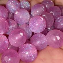 50颗8/10毫米鲜艳彩色珠子 - 合成树脂圆珠，带有星空般闪亮效果，适合制作珠宝、手链、项链 - 母亲节DIY手工材料，珠宝制作珠子 - 彩色 - 查看 20