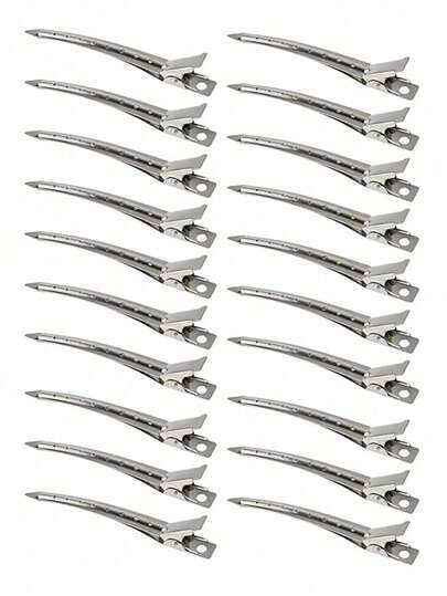 Bộ 10/20 kẹp tóc hợp kim rỗng màu bạc phong cách Y2K tối giản thời trang, thích hợp sử dụng hàng ngày tại salon, phụ kiện tóc hình móng vuốt, phụ kiện đội đầu.