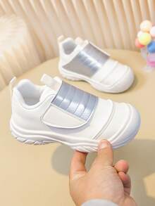 Giày thể thao cổ điển cho trẻ em, mũi kín, đế mềm, có khóa dán. - trắng - Xem 7