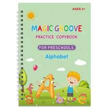 4 piezas de libros reutilizables de práctica de escritura con ranuras mágicas (3-6 años) - Conjunto de aprendizaje preescolar que incluye letras, números, arte y matemáticas - Incluye un bolígrafo ergonómico y un agarre de lápiz - Multicolor - Ver 13
