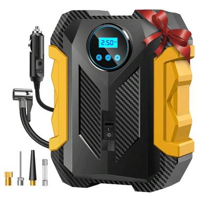  Carsun 12V 150Psi Portable Car Air Compressor Pump, Wired Digital Tire Inflator Pump, Bicycle Pump With LED Light