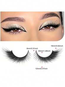 10对迷人芒果眼假睫毛，3D立体全长眼尾延长，三维浓密卷翘拉长眼型，瞬间提升眼妆效果，放大双眼。 - 查看 2