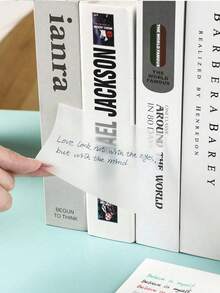 100pcs Transparent Posted It Sticky Notebook, Notepad, Diary, Student Stationery, Office Supplies, Back-To-School Essentials - Clear - View 4