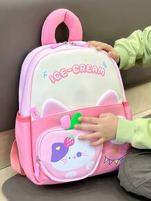 Cute Cartoon Style Mini Backpack, Unicorn Design Student Backpack, Rainbow Color Student Backpack, Adorable Cartoon Student Backpack, Girls Shoulder Bag, Student Backpack - Multicolor - View 3