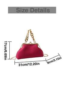 Minimalist Suede Crossbody Bag, Zipper Closure Shoulder Handbag For Women - Hot Pink - View 4