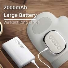 Hot Compress Hand Massager, 2000mAh Large Battery, 5V Charging, 10W,Air Pressure & Intelligent Heated, 3 Modes, Office & Travel Use - Light Grey - View 8