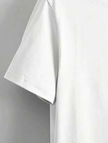 Camiseta gráfica con letras para hombres - Blanco - Ver 4