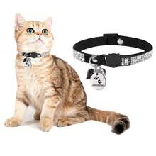 1pc Customized Rhinestone Cat Collar, Breakaway Buckle Pet Accessory Suitable For Girl/Boy Cats Or Small Dogs, Cute Soft Plush Material Pet Supplies, Can Customize Pet Name, Contact Info, Address For Anti-Lost Pet ID Tag - Multicolor - View 13