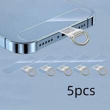 合金TPU挂绳垫圈5件装通用TPU防丢手机挂绳尼龙可拆卸手机挂绳带绑带弹簧礼品 - 彩色 - 查看 1