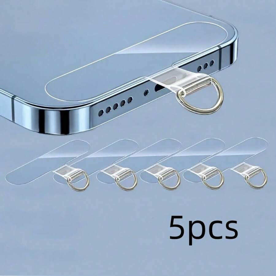 合金TPU挂绳垫圈5件装通用TPU防丢手机挂绳尼龙可拆卸手机挂绳带绑带弹簧礼品 - 彩色 - 查看 1