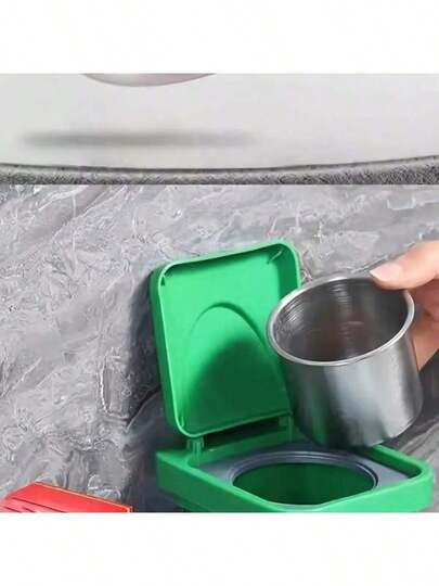 1pc Stainless Steel Wall Mounted Ashtray With Lid,Hanging Garbage Bin, Trash Can Shape - Anti-Flying Ash, Creative Home And Bathroom Decoration, Suitable For Living Room, Bedroom, Holiday Gift,Waste Bin For Home, Office, Toilet, Kitchen