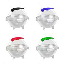 1/4pcs Plastic Round Ball Ice Cube Mold, Whiskey Ice Ball Maker, Cocktail Home Bar Drink Ice Cube Tray, Reusable Easy Release Ice Cube Maker, Kitchen Bar Tool, Valentine/Graduation Gift - Multicolor - View 11