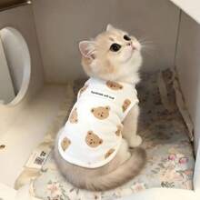 1件轻薄无袖狗狗夏季背心，纱布狗狗外套，狗狗背心，猫咪外套，猫咪背心，透气防晒背心，轻薄防掉毛，面料柔软，适合温暖天气、户外活动、海滩穿着，适合小型/中型犬猫 - 彩色 - 查看 9