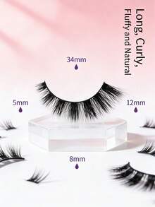 MAANGE 14 Pairs Full False Eyelashes, Thick Curling Fluffy Eyelashes For Party Use Manga Eyelashes, Travel Essentials - Black - View 5