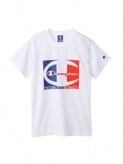 Champion CK-BS313 Boys' Short-Sleeve T-Shirt, Crew Neck, Quick-Drying, Graphic Print, Rubber Print, Lightweight Polyester Fabric...