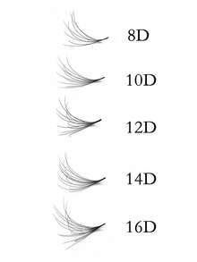 500 Pcs False Eyelashes Per Box, Double Layered, 8D 10D 12D 14D 16D, Thickness 0.05mm,9-16mm / Mix, Curl C+D, Three-Dimensional Effect, Pointy Base Premade Fans Eyelash Extensions, With 10Pcs Eye Pads,10Pcs Eyelash Brushes,10Pcs Adjustment Rod,10Pcs Glue Cup, Thick Fake Lashes For Professional, Daily, Wedding, Party, Costume Makeup - View 3