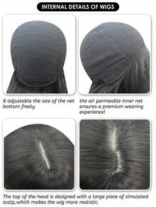 alicegarden Tóc giả tổng hợp dài 24 inch với kiểu tóc thẳng tự nhiên, màu đen tuyệt đẹp. Được thiết kế có mái, tóc giả này được làm từ sợi chịu nhiệt để đảm bảo độ bền. Bộ tóc giả này hoàn hảo để sử dụng hàng ngày, mang lại vẻ ngoài tự nhiên và chân thực, giống như tóc thật. - màu đen - Xem 9