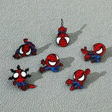 6 piezas de broches de metal esmaltado con temática de películas de acción, accesorios decorativos para ropa y bolsos - Araña - Ver 3