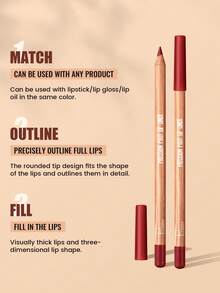 Pudaier 两支唇线笔和哑光唇膏套装，顺滑易涂，持久防水，轻松勾勒完美唇线，日常使用及节日送礼皆宜。 - 14+04 - 查看 5