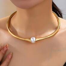1pc Fashionable Retro Personalized High-End Inlaid Classic Pearl Elegant Elegant Old Money Style Spring Choker - Multicolor - View 7
