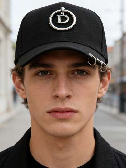 朋克酷炫金属D形环棒球帽街头风遮阳帽男女通用