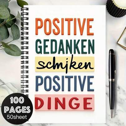 1pc Creative Colorful Alphabet Decorative Spiral Notebook, Suitable For Work, Study And School Records, Can Be Used As Graduation Or Birthday Gift, Meets Diary, Daily Plan And Note Needs, 100 Pages Large Capacity, 50 Sheets, Help You Write A Colorful Life.