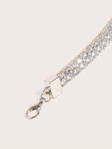 1pc Elegant Shiny Metal Chain Rhinestone Decor Women's Fashion Waist Belt, Suitable For Dresses, Party & Everyday Wear, Versatile For All Seasons - Rose Gold - View 7