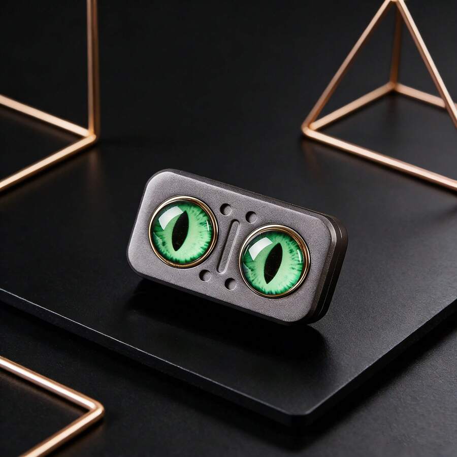 Premium Metal Fidget Toy With Cat Eye Design - Reversible Slider Stress Relief Toy For Adults, Portable EDC Fidget Gadget For Anxiety Relief, Focus Improvement, And Office Desk Decompression, Unique Alternative With Smooth Tactile Feedback, Perfect For Stress Management And Sensory Play - متعدد الألوان - مشاهدة 1