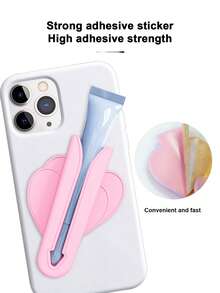 Slouchy Heart-Shaped Silicone Lipstick Holder, Lip Balm Clip, Phone/Tablet Stand - Multicolor - View 3