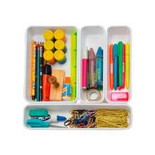 DASPLAST Kit com 4 Porta Talher Gaveta Paris Com Tampa 4 Compartimento Organizador Talheres - Branco - Visão 2