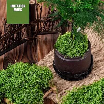 Gói lớn rêu nhân tạo - Phong cách tự nhiên ngoài trời/sân cỏ, bền, chống phai màu, ít cần bảo dưỡng, thích hợp cho trang trí sân vườn tự làm, chậu cây, vườn trên mái nhà, thảm cỏ nhân tạo (không cần tưới nước/dễ tạo hình)