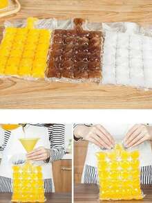 自封冰块袋、家用制冰机托盘、冰箱冰块模具 - 彩色 - 查看 3