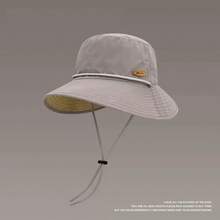 女士夏季防紫外线帽，双面休闲百搭渔夫帽 - 皮標雙面漁夫 - 查看 9