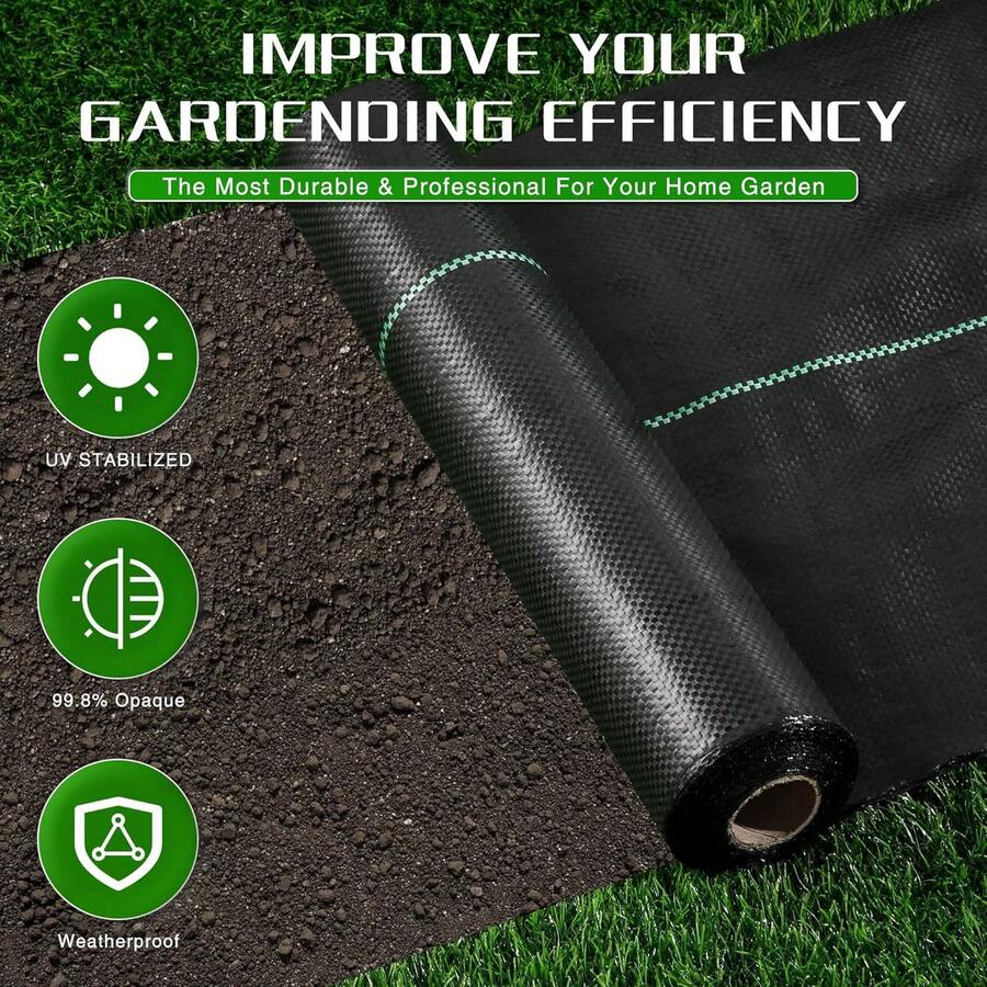 1pc Barrier Fabric, Opaque, UV Stabilized, Garden Ground Cover
