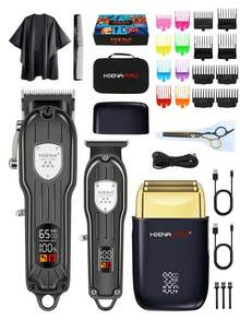 HIENA 3-In-1 Men's Grooming Set, USB Rechargeable Electric Shaver, Precision Trimmer, Beard Trimmer, Barber Haircut Kit - Elegant Gift Box Packaging, Perfect For Father's Day, Boyfriend, Birthday, Holidays - View 8