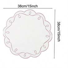 1/4/6pcs Round Placemats And Coasters, Coffee Mats, Kitchen Table Mats, Easy To Clean, Suitable For Kitchen And Dining Room Round Tables, Embroidered, Washable, Reusable - Multicolor - View 6
