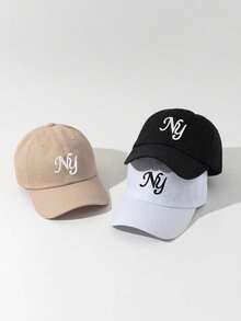 Mũ lưỡi trai thêu logo NY (3 chiếc/1 chiếc), mũ chống nắng ngoài trời có thể điều chỉnh cho bé trai và bé gái, thích hợp cho mùa xuân, mùa thu, du lịch, bãi biển, kỳ nghỉ. - mũ bóng chày - Xem 1