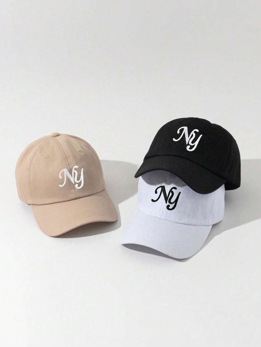Mũ lưỡi trai thêu logo NY (3 chiếc/1 chiếc), mũ chống nắng ngoài trời có thể điều chỉnh cho bé trai và bé gái, thích hợp cho mùa xuân, mùa thu, du lịch, bãi biển, kỳ nghỉ. - mũ bóng chày - Xem 1