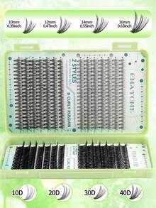 Single Cluster False Eyelashes 560 Clusters Mixed Pack | 8-18Mm Natural Thick Style | 10D-100D Fluffy And Curled | Reusable, Beginner-Friendly | Natural Fluffy Eye Makeup Artifact - Mint Green - View 8
