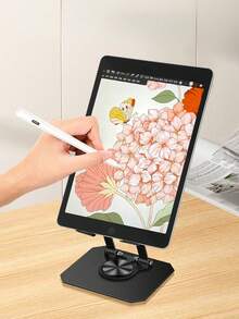 Rotatable & Foldable Metal Desktop Stand, Suitable For IPad, Tablet, Laptop, For Live Streaming, Learning, Binge-Watching, And Tablet Cooling - View 2