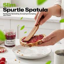 AIUHI 1 pieza Cuchara larga de madera, espátula de cocina de madera, utensilio de cocina para chef de hogar - Marrón - Ver 6