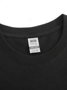 Women's Fashionable Printed T-Shirt, Graphic Print Design, Round Neck, Short Sleeve Top, Casual And Versatile, Comfortable For All Seasons - Black - View 3