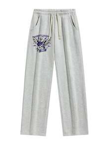 Matching Outfits For Couples, Unisex Loose Straight Sweatpants, Casual Sports Pants, Couple Pants For Boyfriend, Girlfriend, Husband, Wife, Gifts For Anniversary, Spring, Summer, Autumn, All Seasons - Light Grey - View 2
