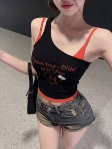 Sexy Backless Camisole Top With Chest Pads, Sleeveless Fitted Design - Black - View 1